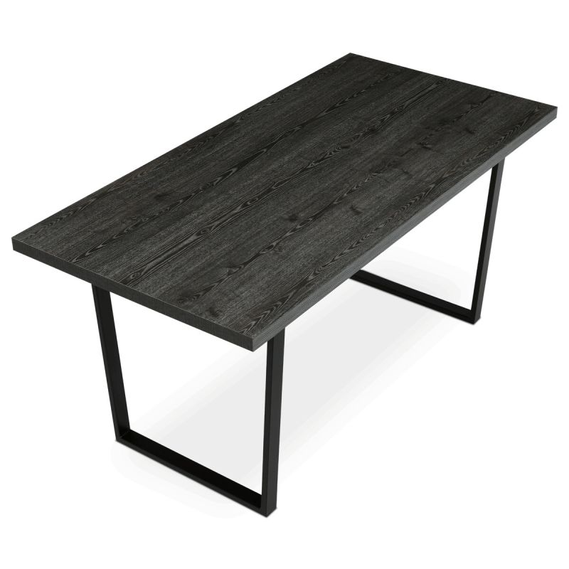 Jedálenský stôl 160x80cm, lamino, kov, sivý dub, HT-R5216 GREY