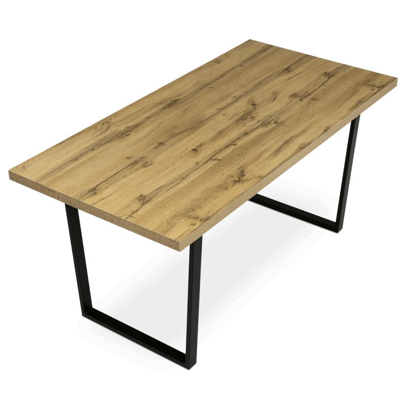 Jedálenský stôl 160x80cm, lamino, kov, dub, HT-R5216 OAK