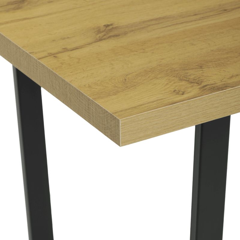 Jedálenský stôl 160x80cm, lamino, kov, dub, HT-R5216 OAK