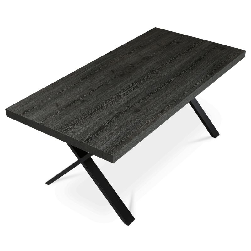 Jedálenský stôl 180x90cm, lamino, kov, dub, HT-R5316 GREY