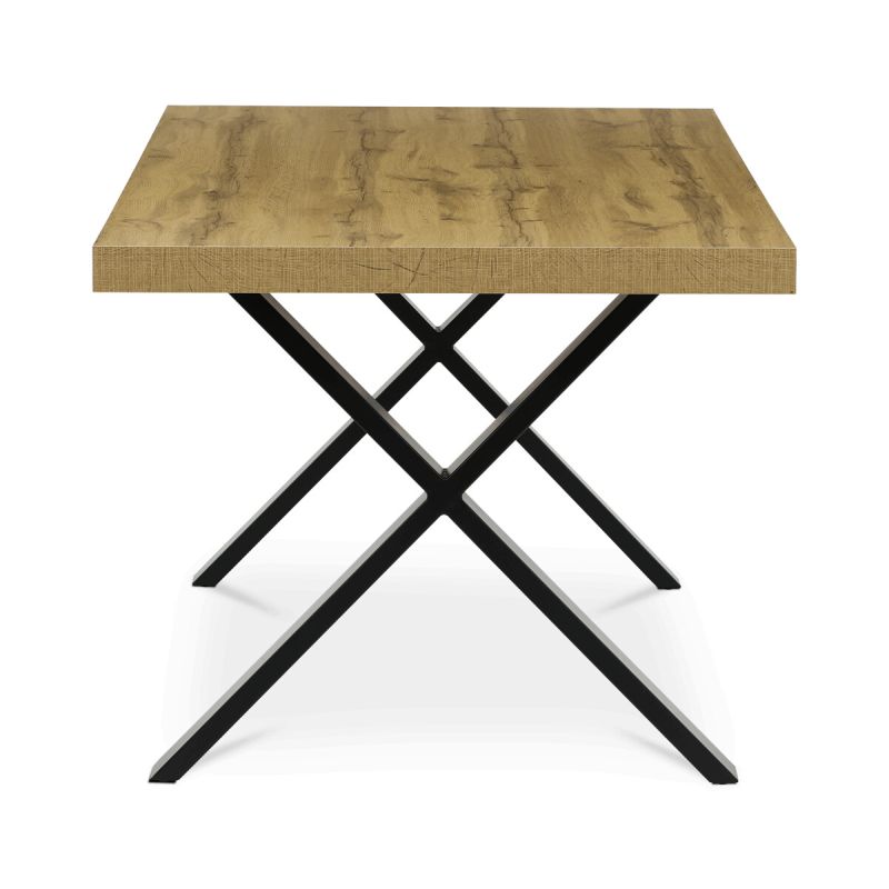 Jedálenský stôl 180x90cm, lamino, kov, dub, HT-R5316 OAK