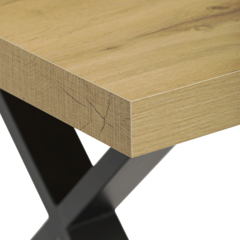 Jedálenský stôl 180x90cm, lamino, kov, dub, HT-R5316 OAK
