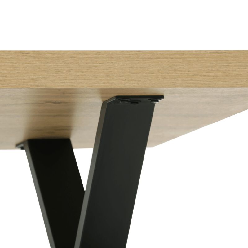 Jedálenský stôl 180x90cm, lamino, kov, dub, HT-R5316 OAK
