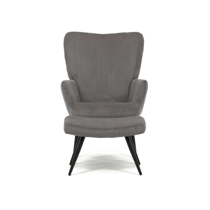 Relaxačné kreslo, sivá, menšestrová, látka, AK-L7285 GREY6