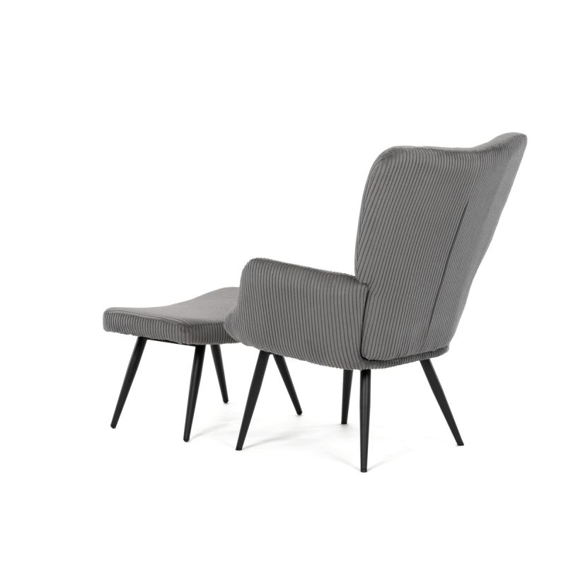 Relaxačné kreslo, sivá, menšestrová, látka, AK-L7285 GREY6