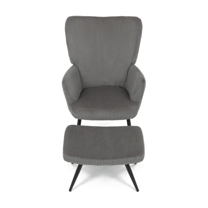 Relaxačné kreslo, sivá, menšestrová, látka, AK-L7285 GREY6