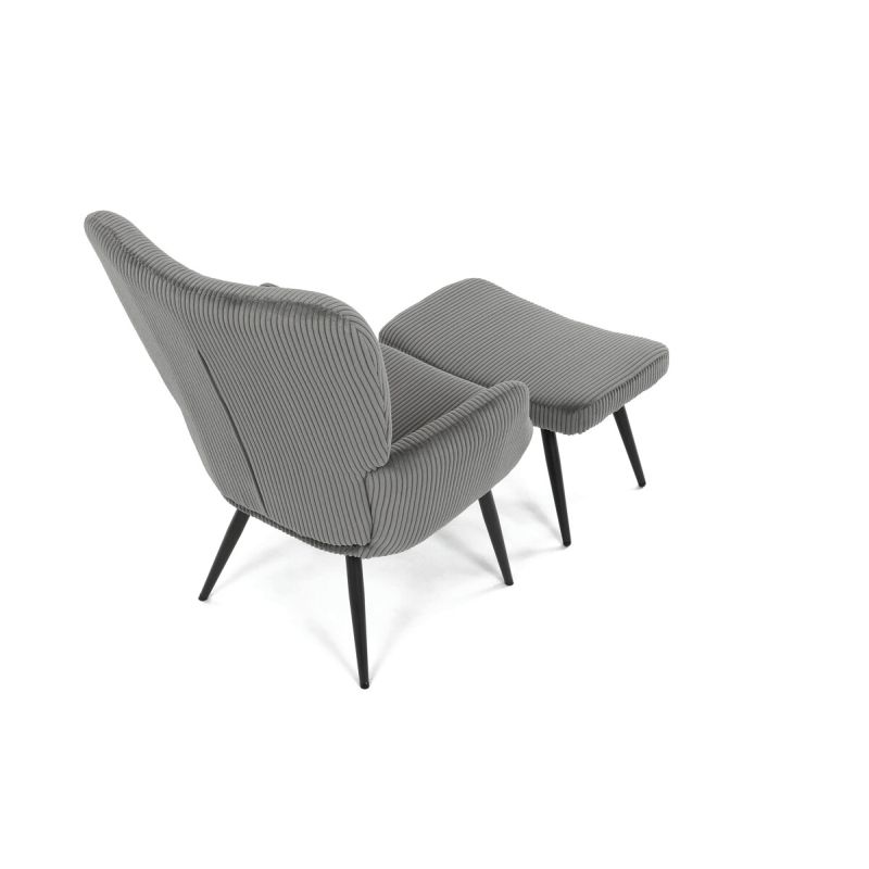 Relaxačné kreslo, sivá, menšestrová, látka, AK-L7285 GREY6
