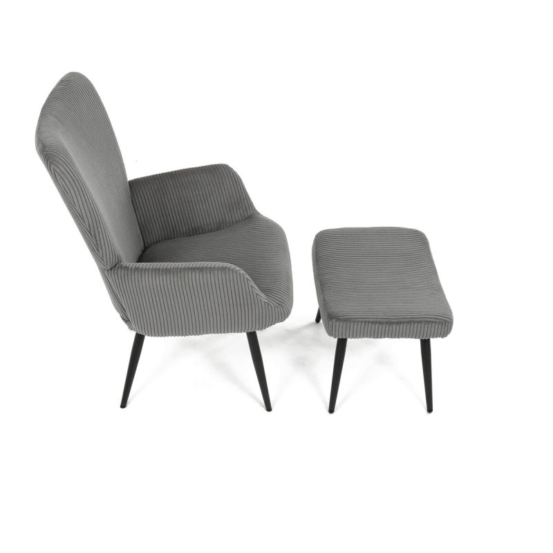 Relaxačné kreslo, sivá, menšestrová, látka, AK-L7285 GREY6
