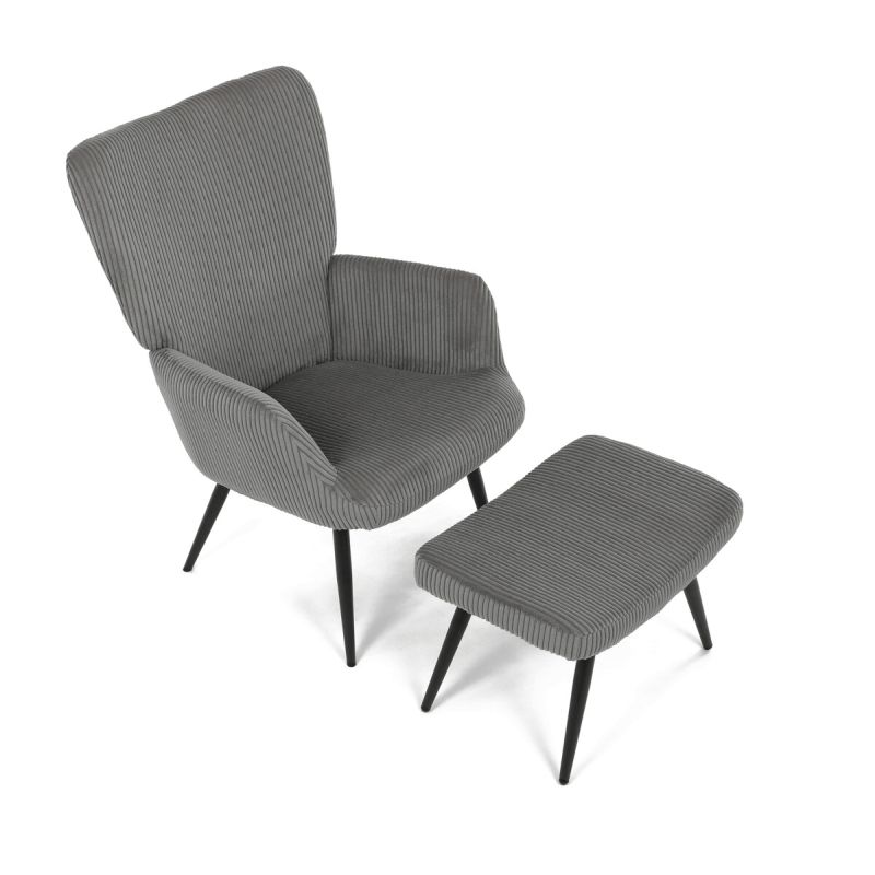 Relaxačné kreslo, sivá, menšestrová, látka, AK-L7285 GREY6