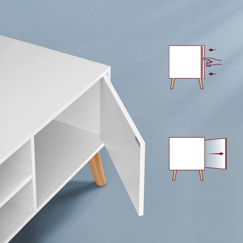 Televízny stolík, 120cm, MDF biela, AKF-E1146 WT