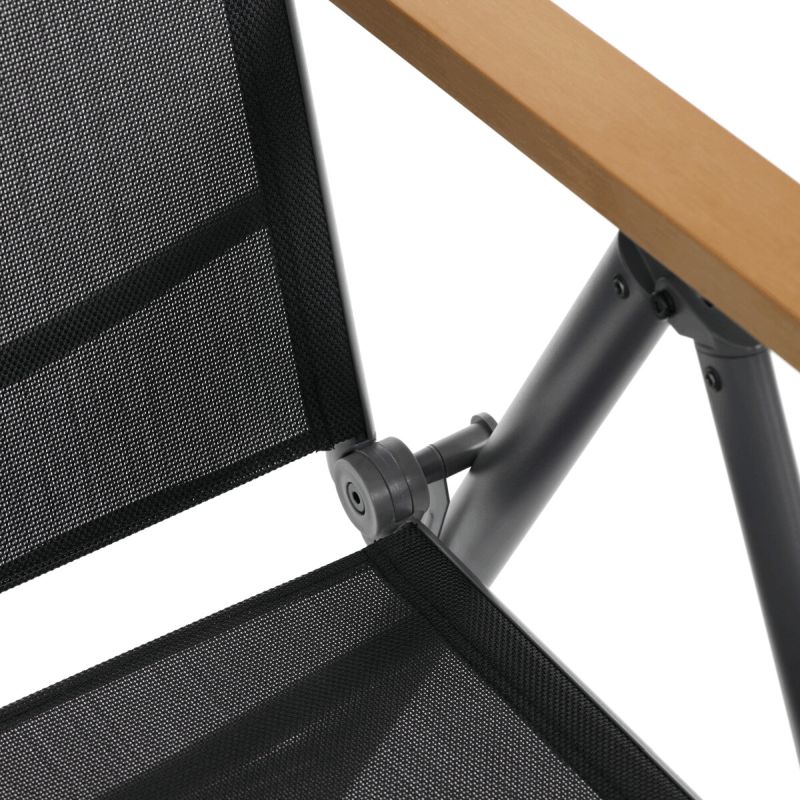 Záhradná stolička, hliník, sieťovina, sivá, AZC-W1408 GREY