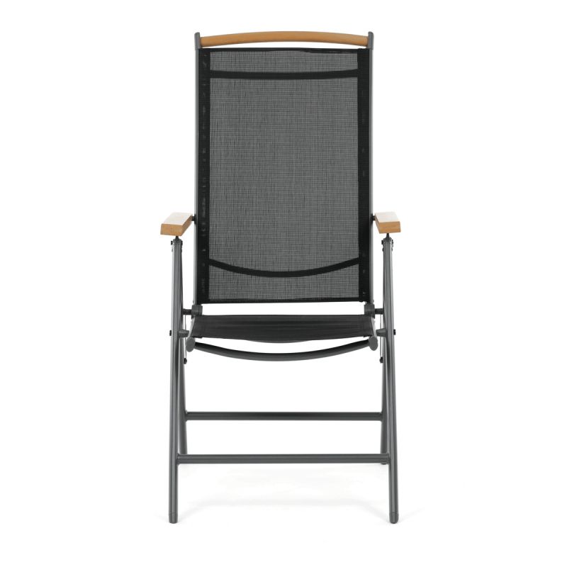 Záhradná stolička, hliník, sieťovina, sivá, AZC-W1408 GREY