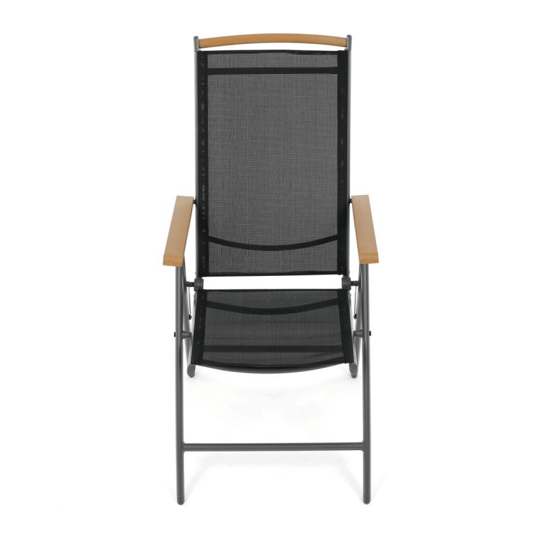 Záhradná stolička, hliník, sieťovina, sivá, AZC-W1408 GREY