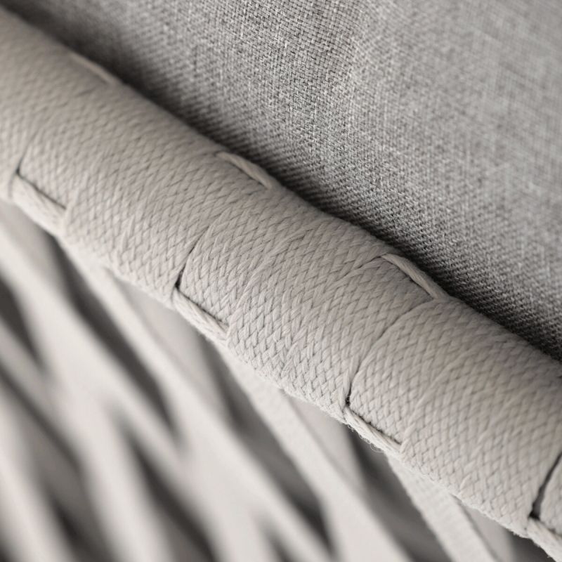 Záhradná stolička, kov, polyratan, sivá, AZC-S1430 GREY