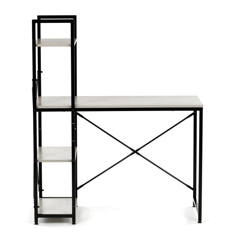 Pracovný stôl s regálom, 100x48cm, MDF, bielený dub, GD-512 WT