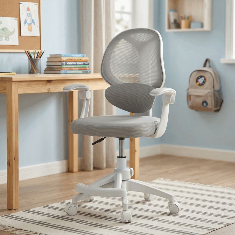 Detská stolička, sivá, sieťovina, 150 kg, KA-W8008 GREY