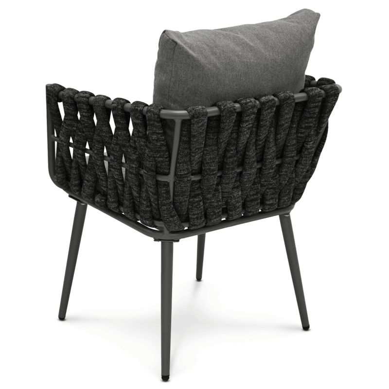 Záhradná stolička, kov, látka, sivá, AZC-1105 GREY