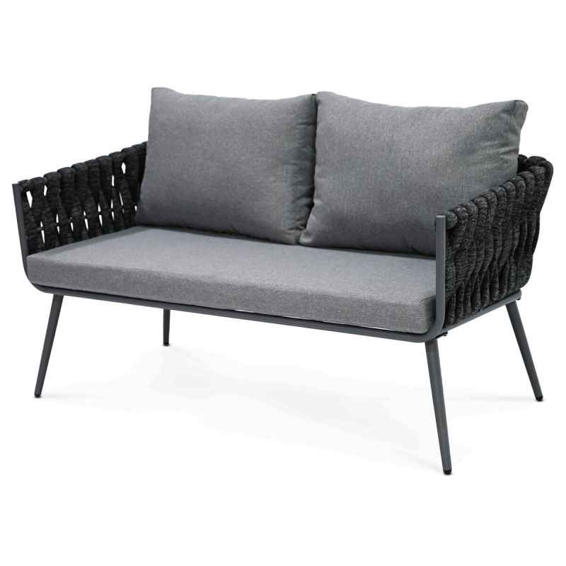 Záhradná zostava, kov, sivá látka, AZS-1604 GREY