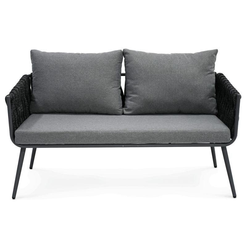 Záhradná zostava, kov, sivá látka, AZS-1604 GREY