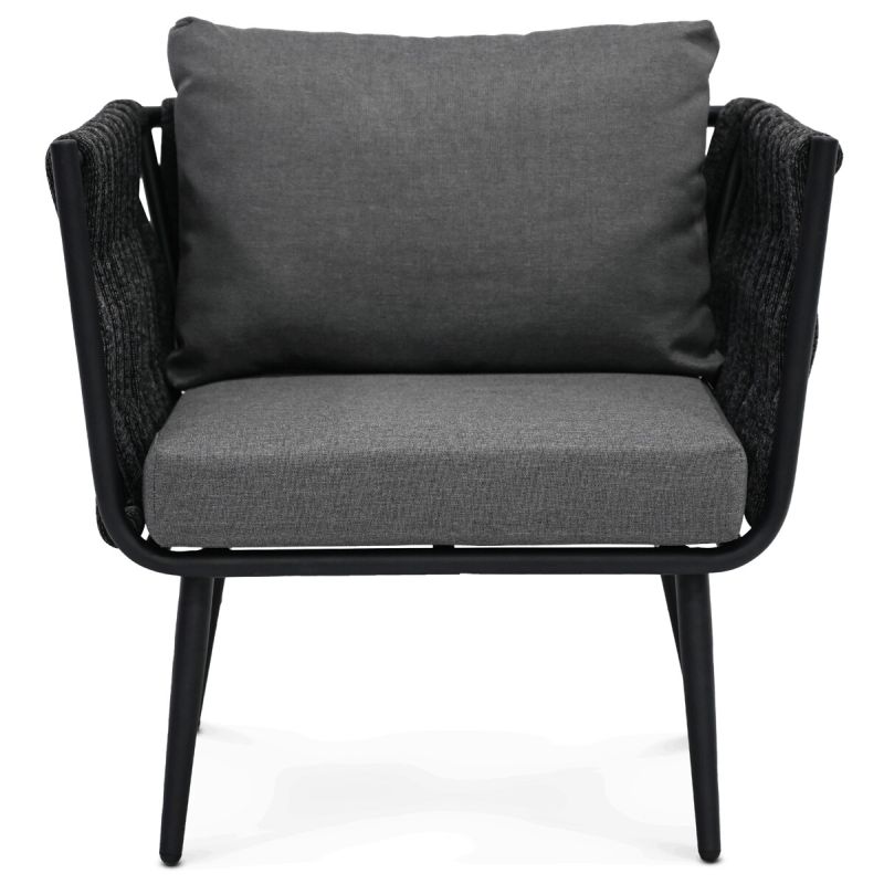 Záhradná zostava, kov, sivá látka, AZS-1604 GREY