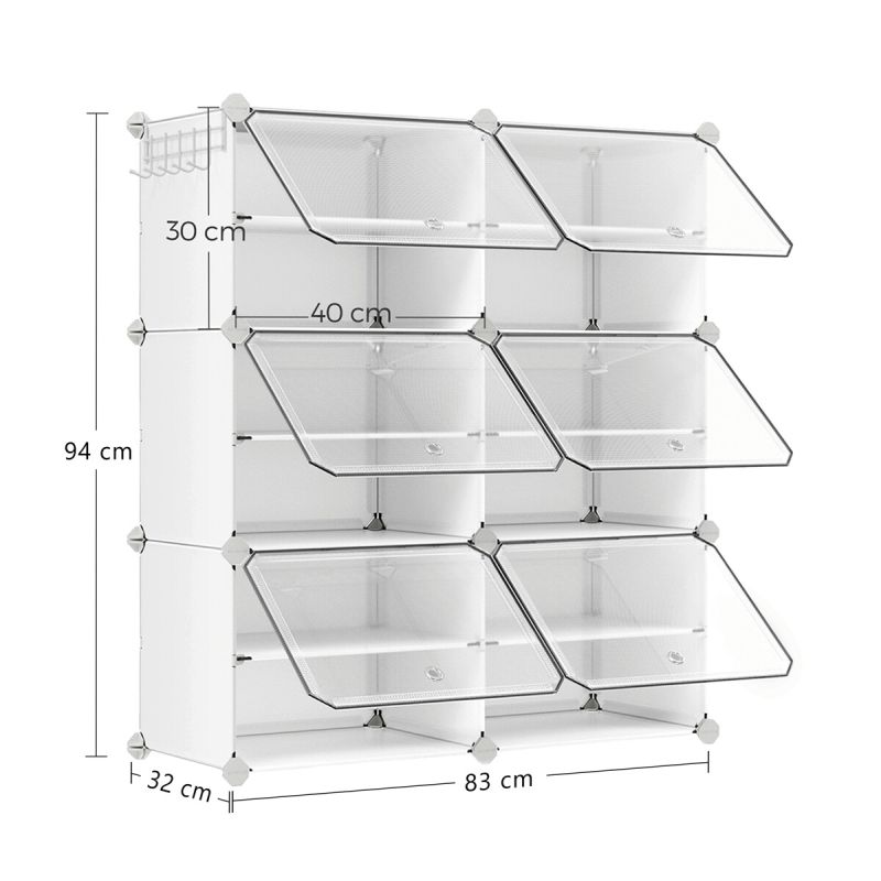 Botník, 83cm, plast, biely, ABO-E1033 WT