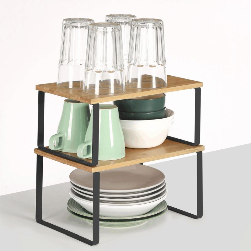 Set poličiek, 30cm, bambus, prírodná, AUK-E1002 BK