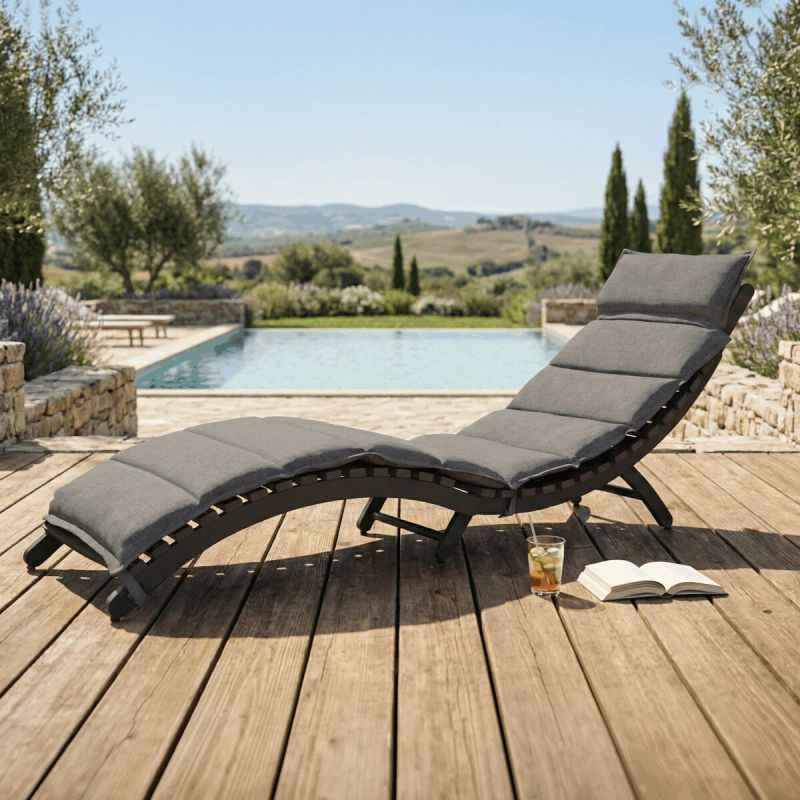 Záhradné lehátko, hliník, sivé, AZL-L1301 GREY