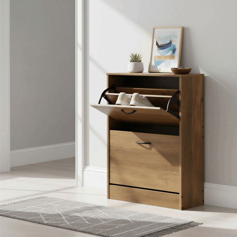 Botník, 60cm, MDF, hnedý, ABO-G1014 ELM