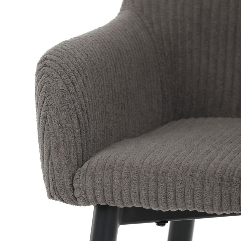 Barová stolička, sivá látka, nohy čierne, AUB-V4009 GREY6