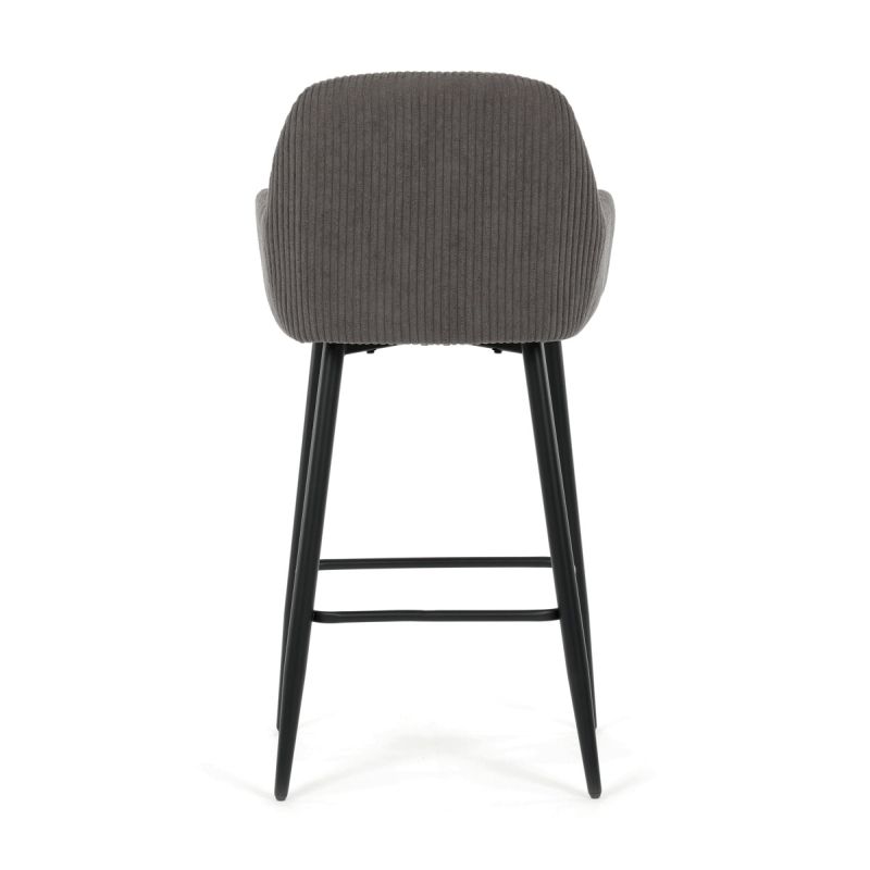 Barová stolička, sivá látka, nohy čierne, AUB-V4009 GREY6