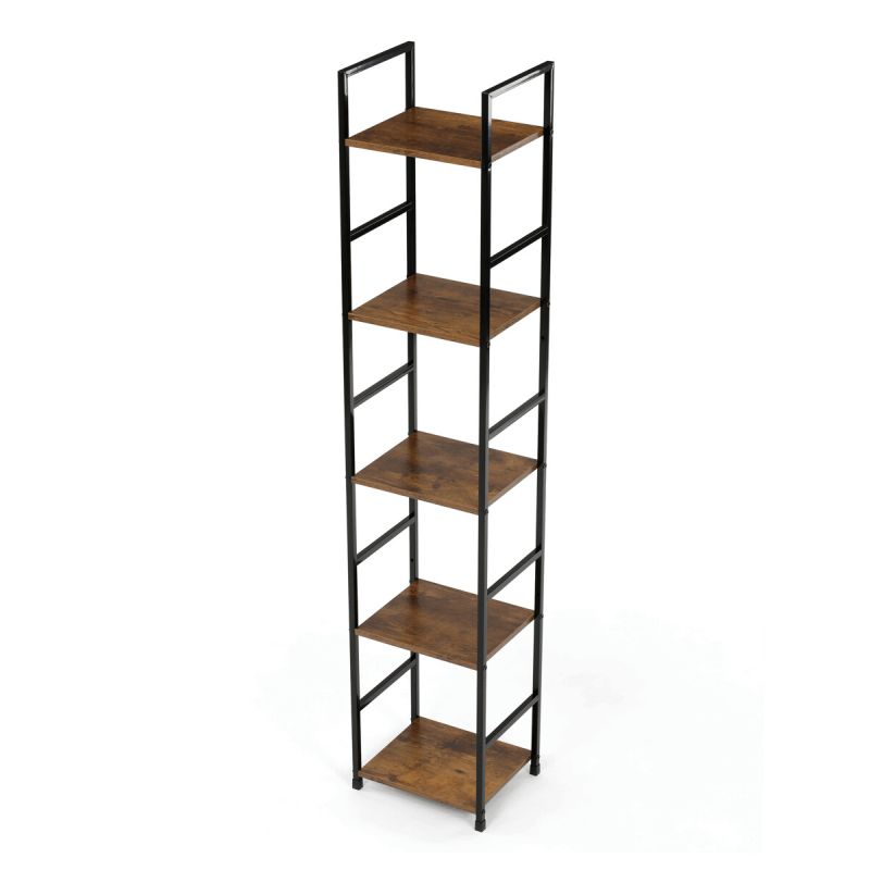 Regál, 29cm, kov, MDF, hnedý, GD-215 OLW