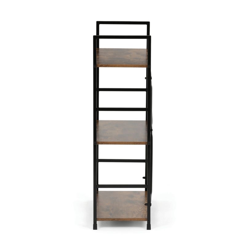Regál, 59cm, kov, MDF, hnedý, GD-223 OLW