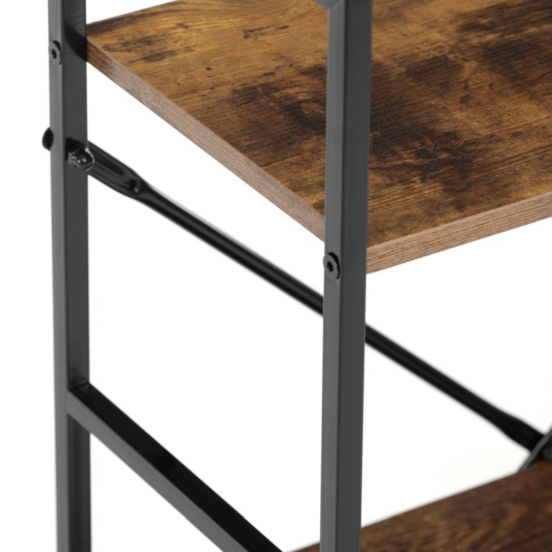 Regál, 59cm, kov, MDF, hnedý, GD-223 OLW