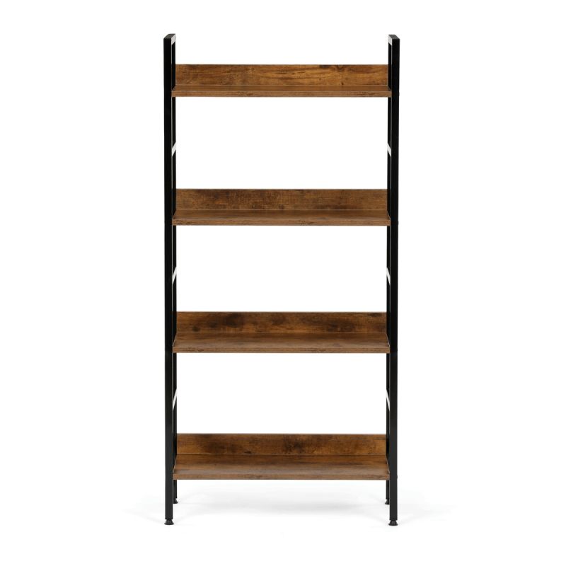 Regál, 60cm, kov, MDF, hnedý, GD-314 OLW
