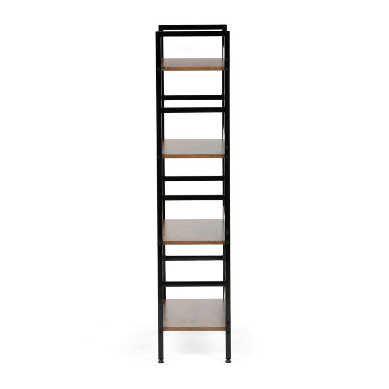 Regál, 60cm, kov, MDF, hnedý, GD-314 OLW