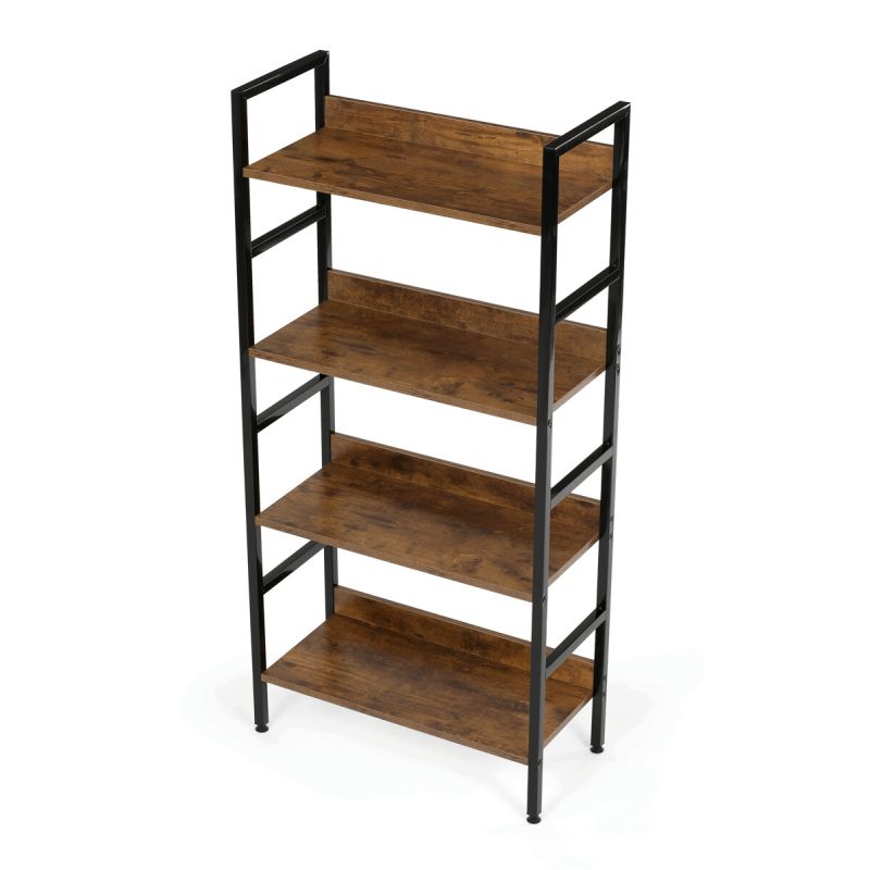 Regál, 60cm, kov, MDF, hnedý, GD-314 OLW