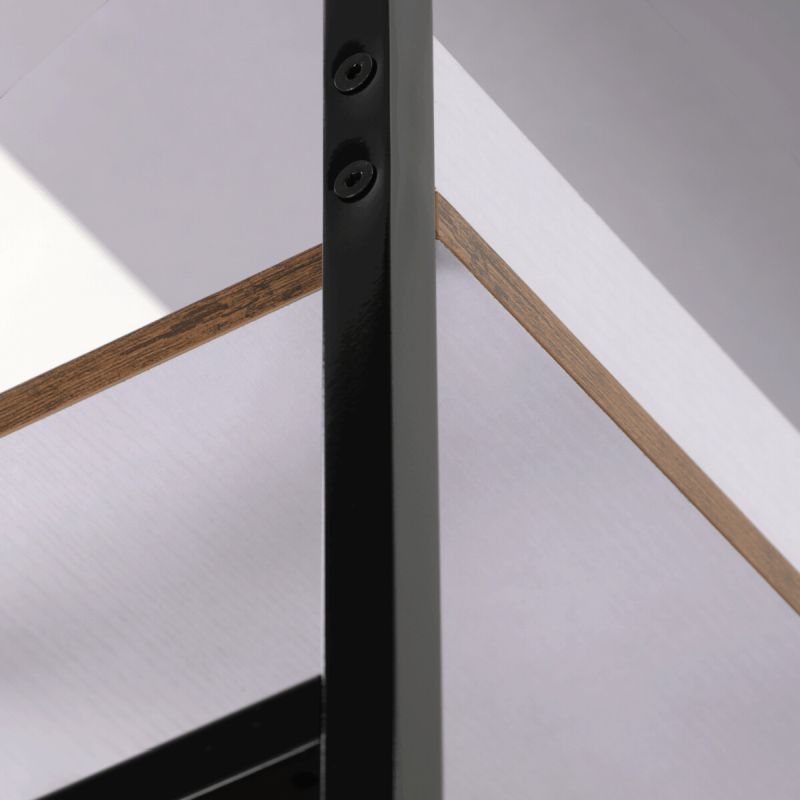 Regál, 60cm, kov, MDF, hnedý, GD-314 OLW