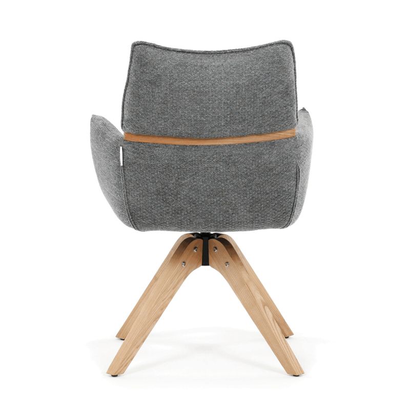 Jedálenská stolička, otočná, sivá, látka, DCH-D1348 GREY2