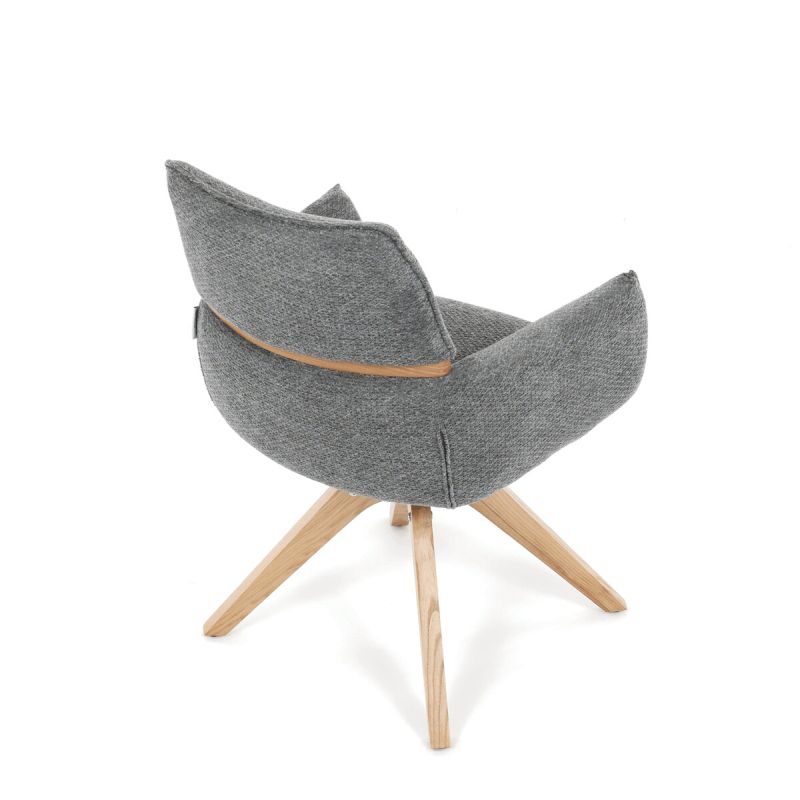 Jedálenská stolička, otočná, sivá, látka, DCH-D1348 GREY2