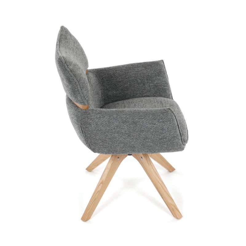 Jedálenská stolička, otočná, sivá, látka, DCH-D1348 GREY2