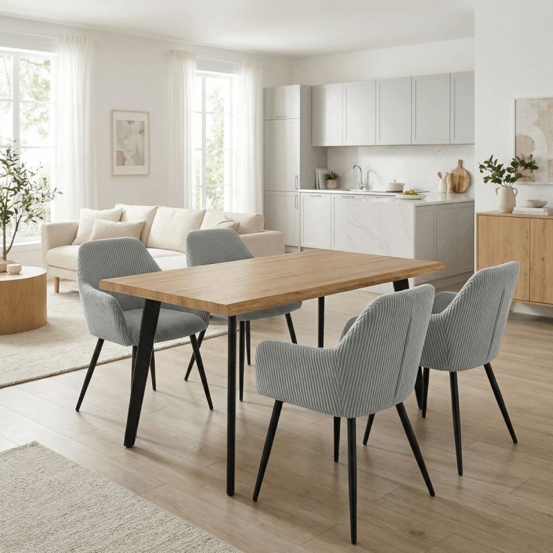 Jedálenská stolička, modrá, menčestrová látka, DCH-V4009 BLUE6