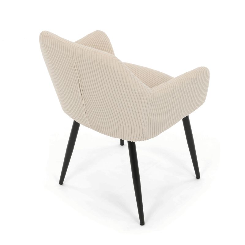 Jedálenská stolička, krémová, menčestrová látka, DCH-V4009 CRM6