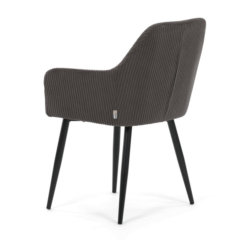 Jedálenská stolička, sivá, menčestrová látka, DCH-V4009 GREY6