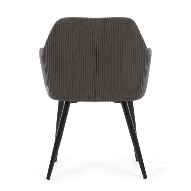 Jedálenská stolička, sivá, menčestrová látka, DCH-V4009 GREY6