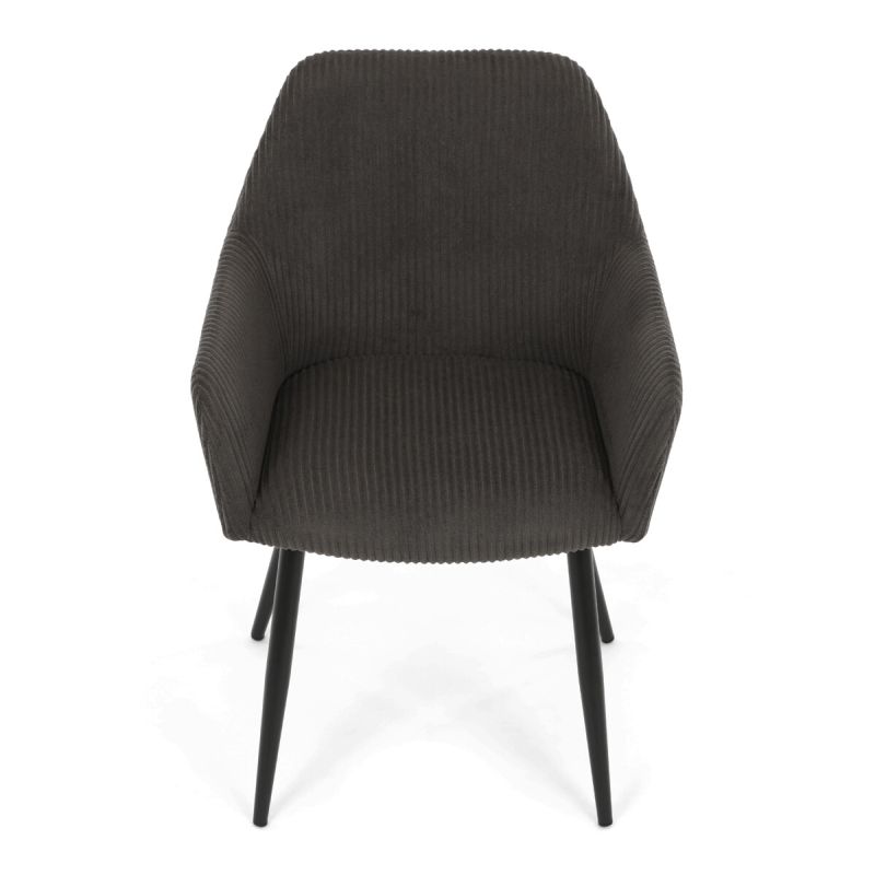 Jedálenská stolička, sivá, menčestrová látka, DCH-V4009 GREY6