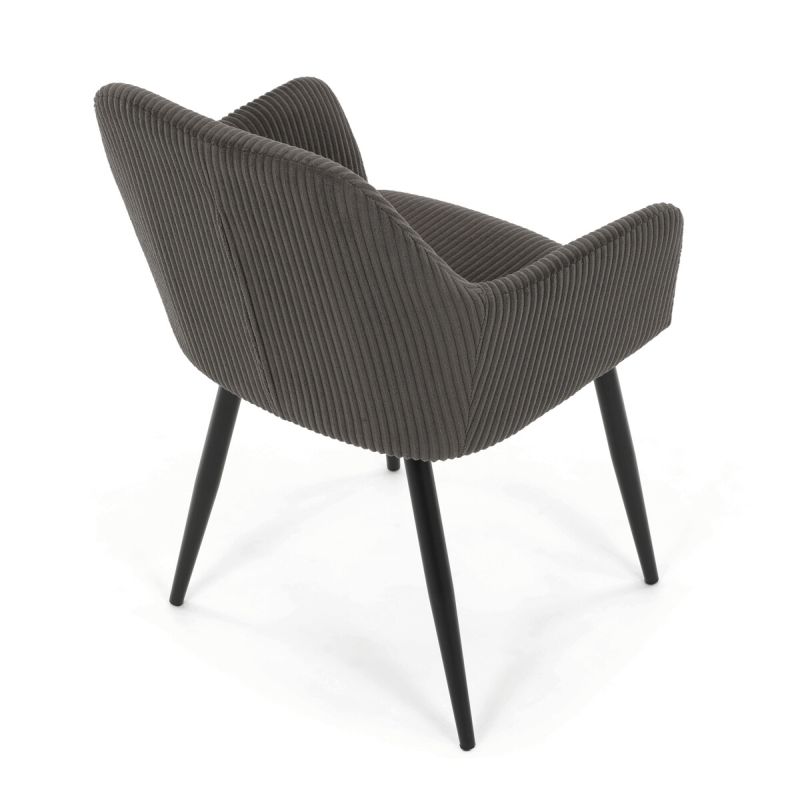 Jedálenská stolička, sivá, menčestrová látka, DCH-V4009 GREY6