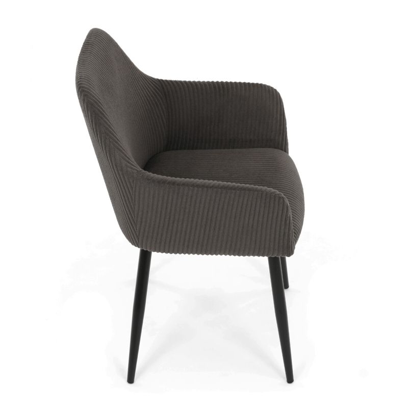 Jedálenská stolička, sivá, menčestrová látka, DCH-V4009 GREY6