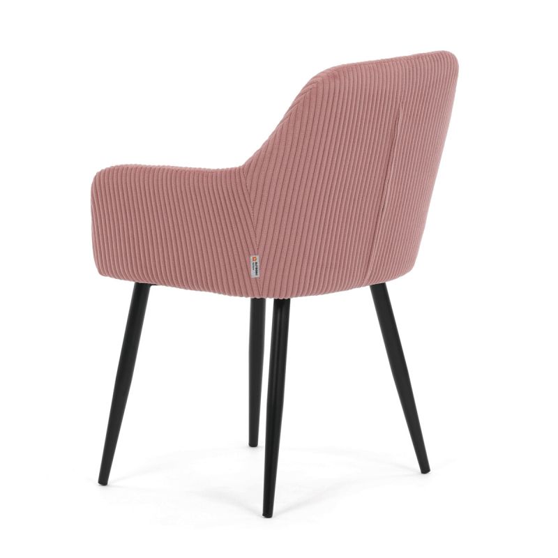 Jedálenská stolička, ružová, menčestrová látka, DCH-V4009 PINK6