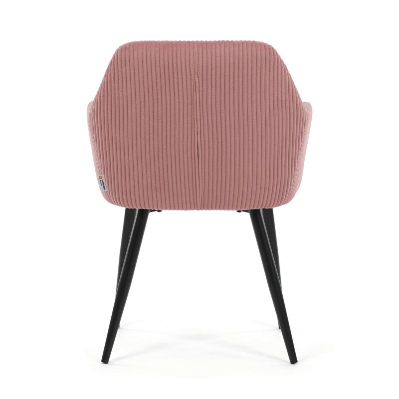 Jedálenská stolička, ružová, menčestrová látka, DCH-V4009 PINK6