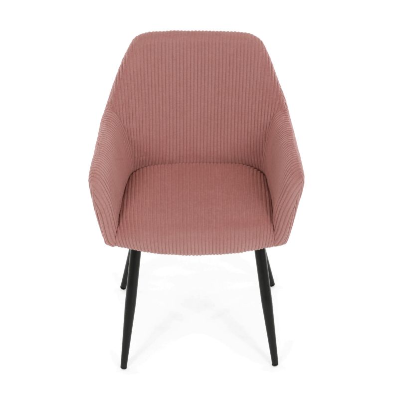 Jedálenská stolička, ružová, menčestrová látka, DCH-V4009 PINK6